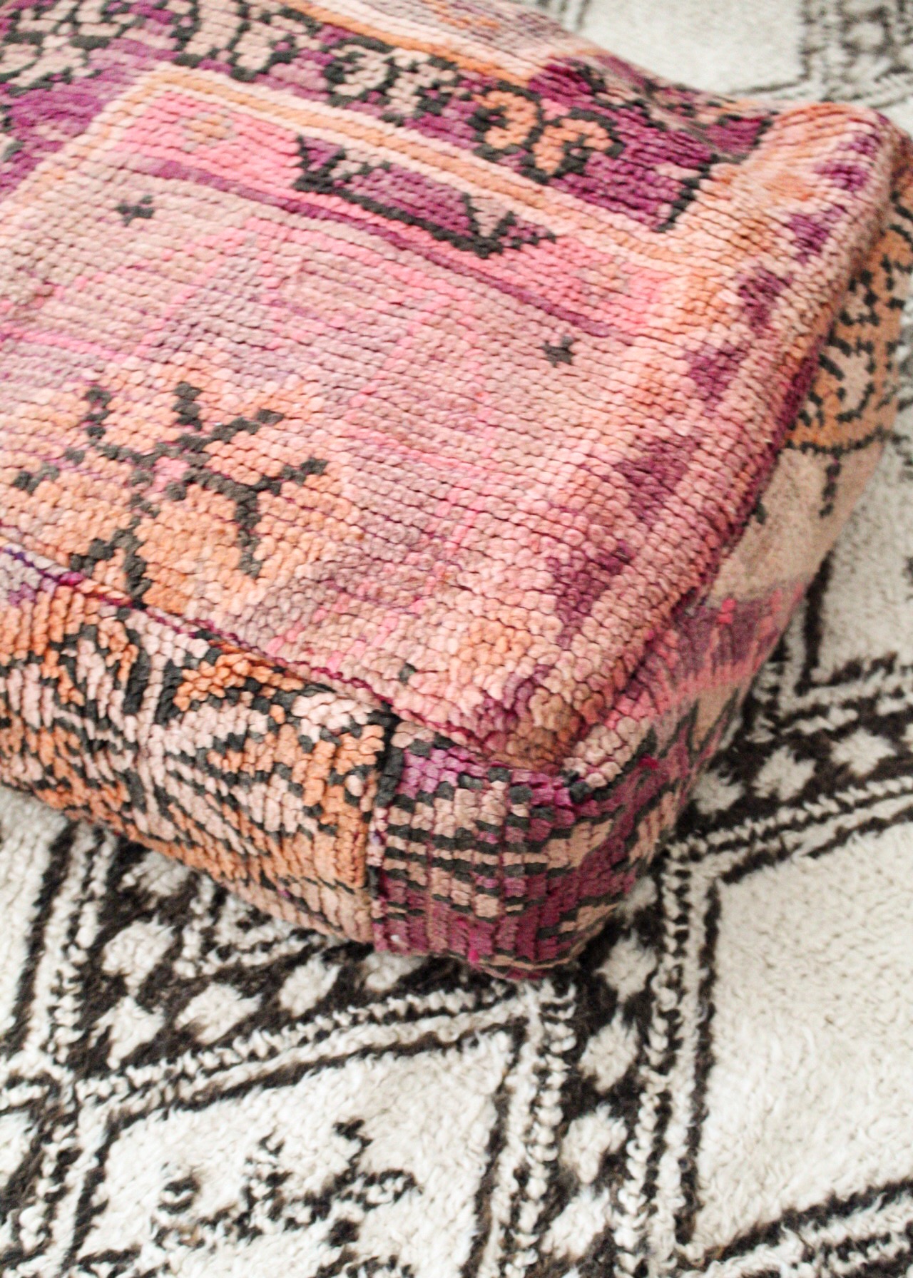 Vintage Moroccan Kilim Floor Cushions Boho Seating Traditional Handmade woven