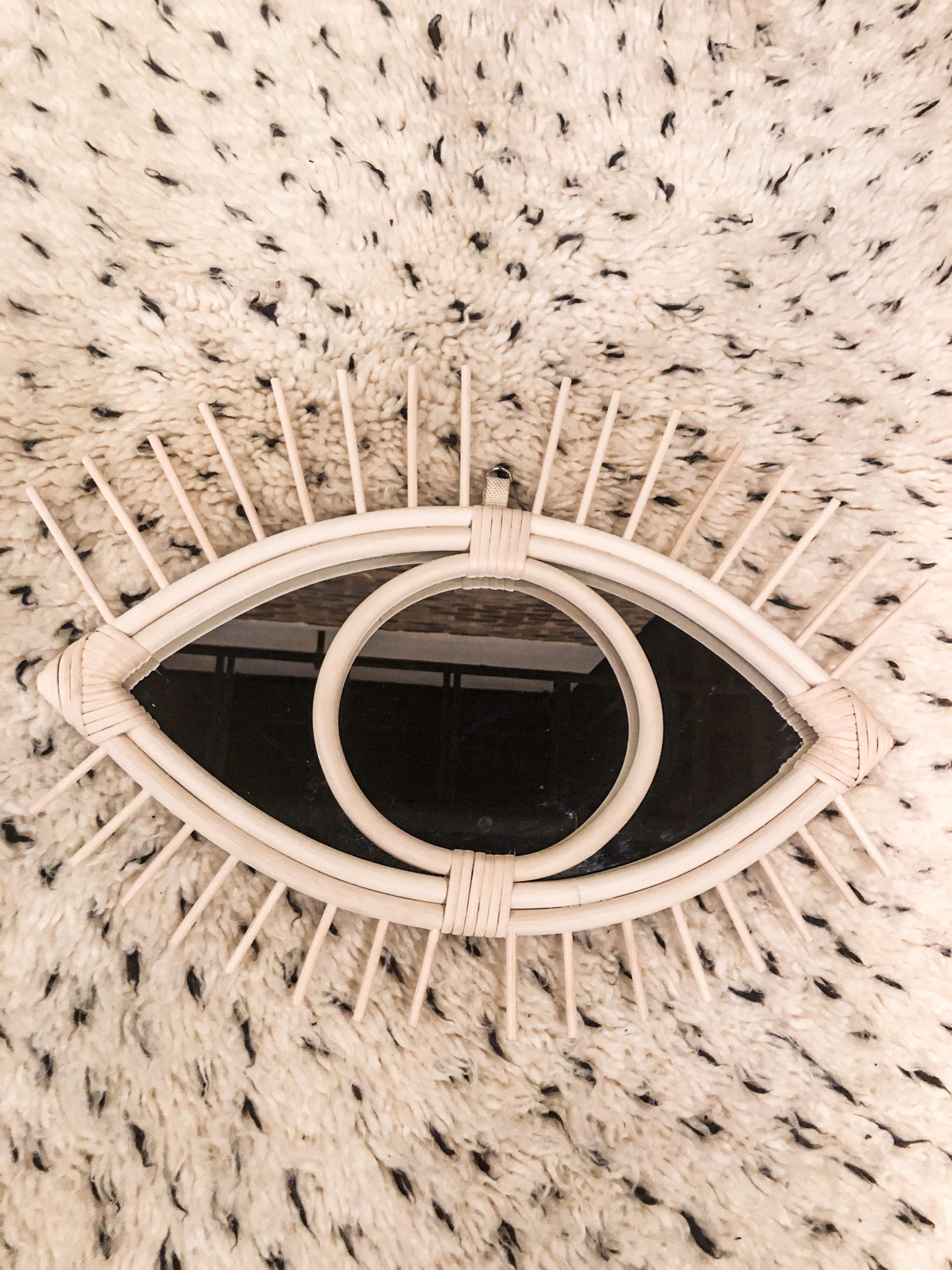 Handmade Rattan Eye Mirror (Large) Souk and Soul
